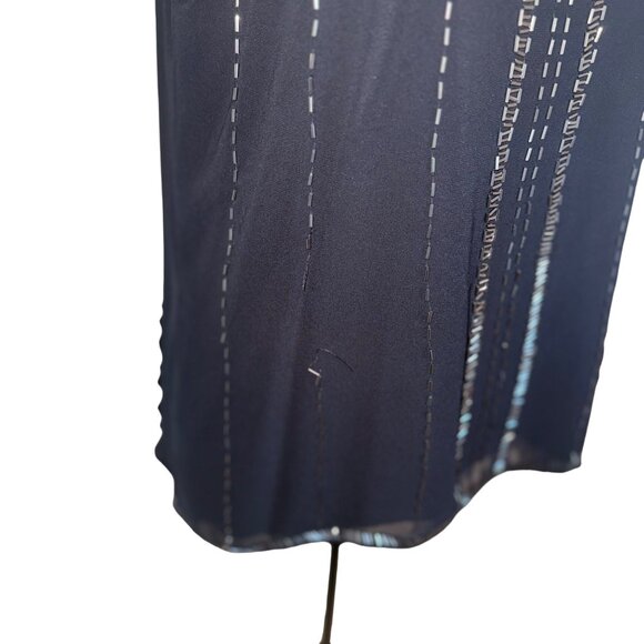 Vintage Chic & Modern Black Sequin Sleeveless Tank Top Formal Party Evening - Picture 7 of 8